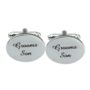 1 Pair Mens Silver Oval Wedding Cufflinks Groom Best Man Usher Page Boy Cuff Link Gift