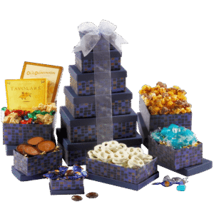 Broadway Basketeers Souring Saphire Sympathy Gift Tower